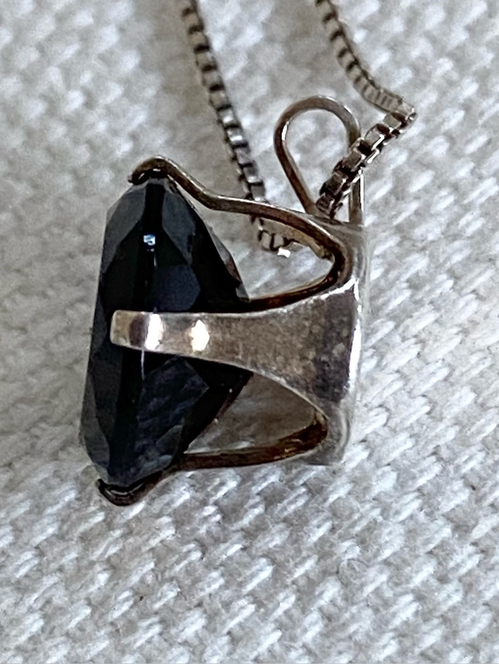 Natural Smoky Quartz Round Faceted Pendant 925 Italian Sterling Box Chain 17” - Picture 6 of 8
